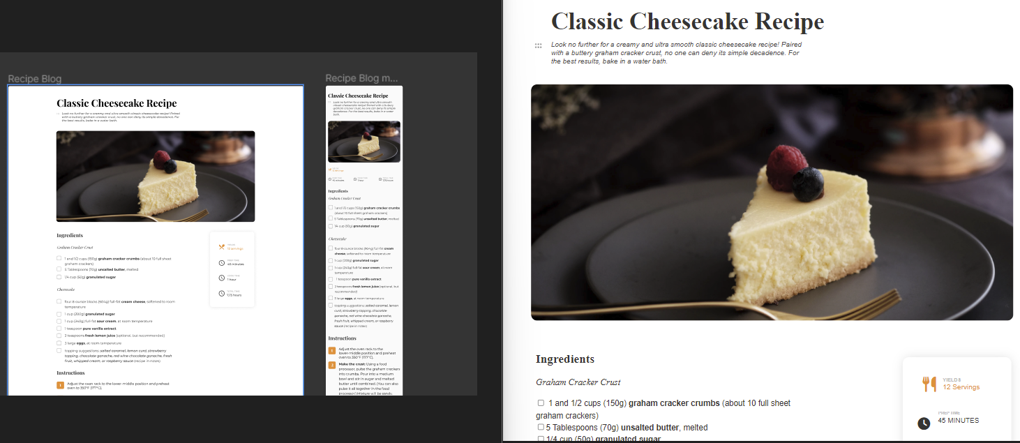 Cheesecake Receipe Page Dupe