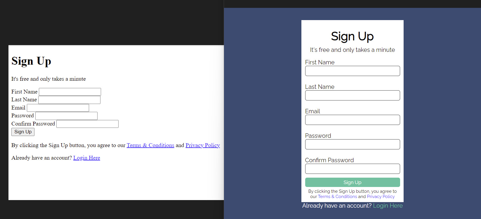 Formatting a Form Page